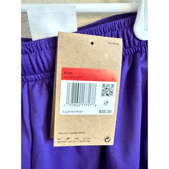 Nike NWT Kobe Bryant Mamba Kids Hoodie and Shorts Set Purple Yellow Size Large - Picture 8 of 10